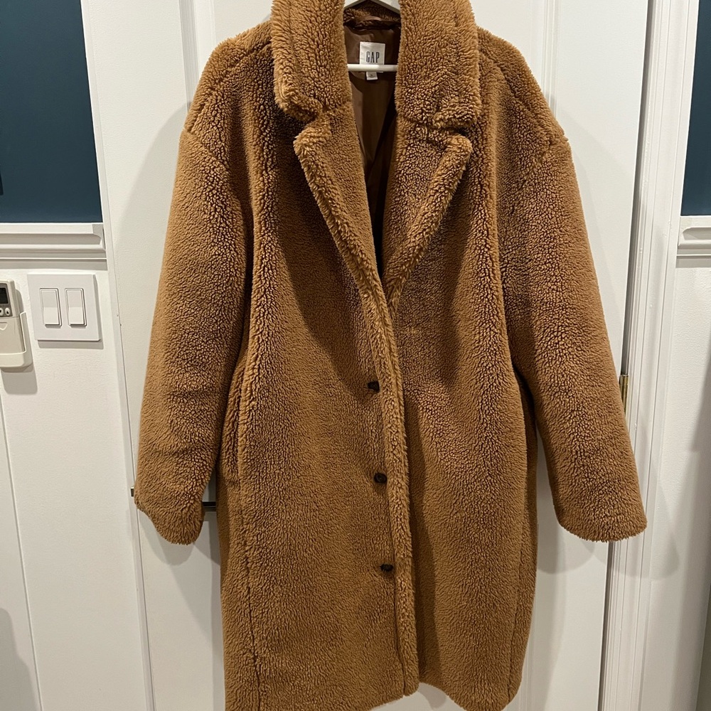 GAP Women's Brown Teddy coat - Picture 1 of 4